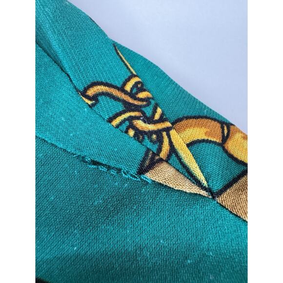 Ralph Lauren Faux Wrap Dress Womens 4 Green Horse Tack Equestrian Ruched Classic - Picture 7 of 16